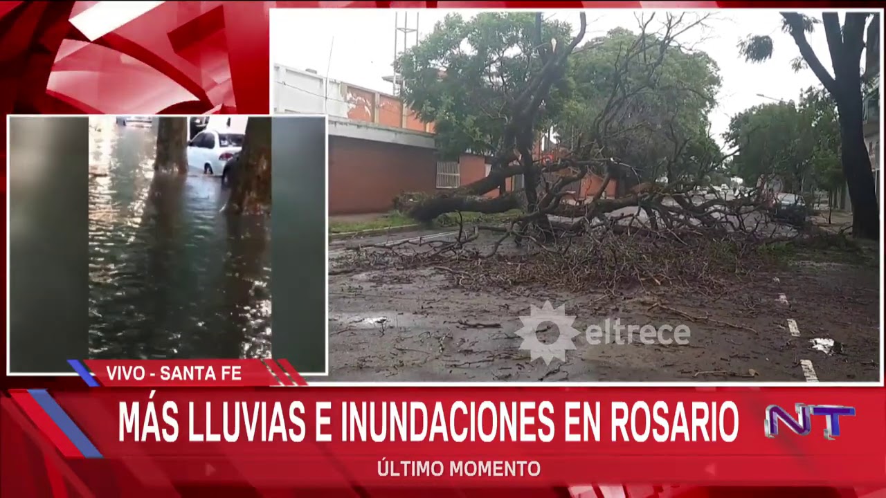 IMPRESIONANTE temporal e inundaciones en Córdoba, Rosario y granizo en Mendoza.