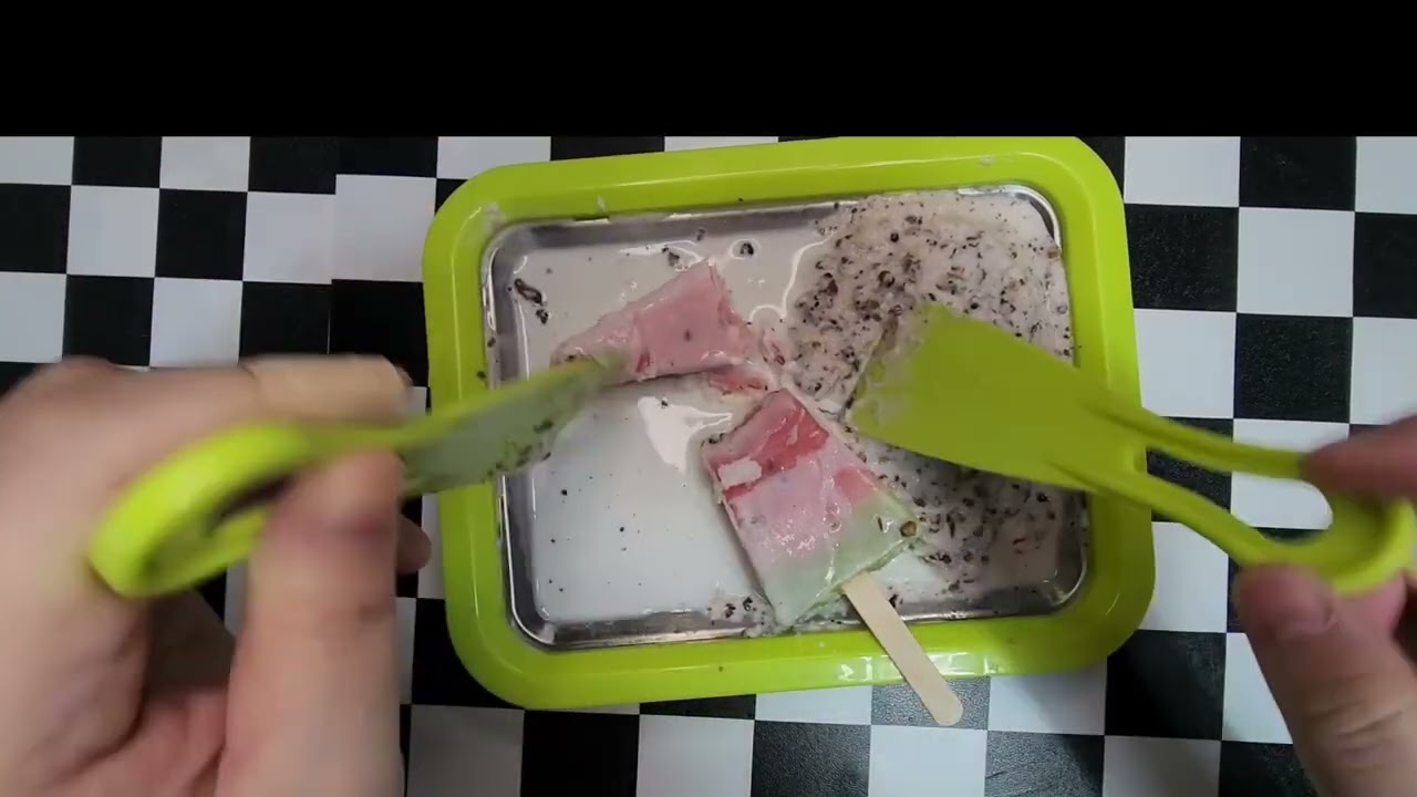 (철판아이스크림) 돼지바 + 수박바 = 섞어볼까용?