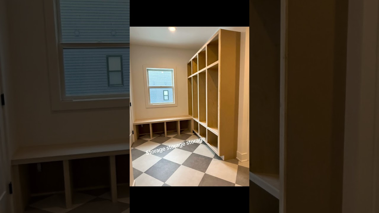 Custom built mudroom locker system with an attached bench.Lots of storage! 