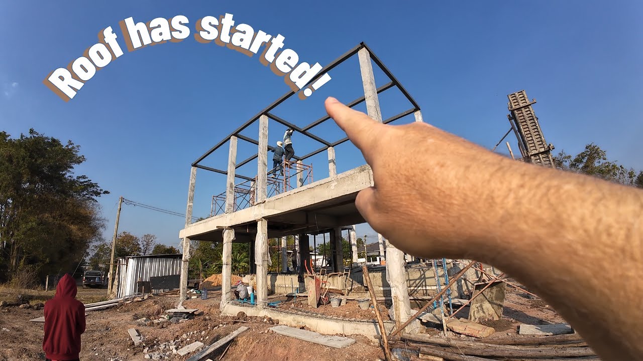 Building our house in Thailand. Roof has started!!