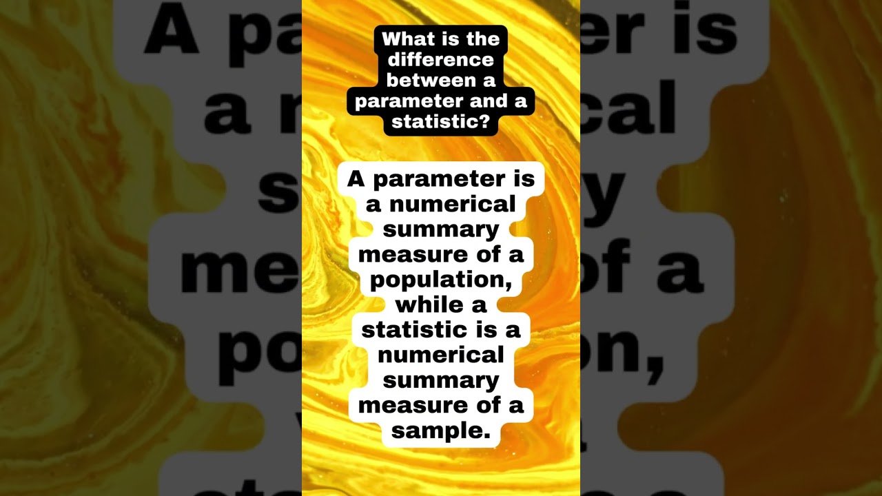 What is the difference between a parameter and a statistic? #shorts #math #statistics