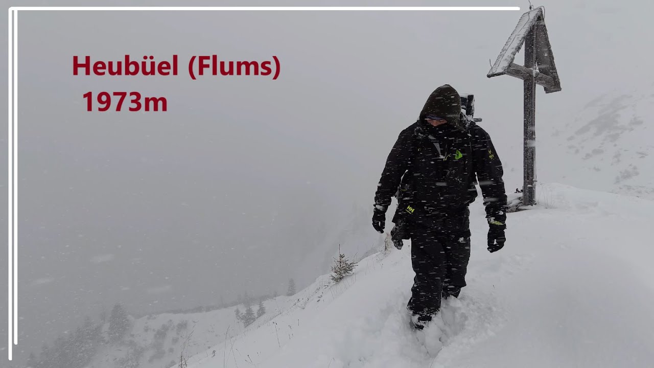 im 1. richtigen Schnee auf den Heubüel (Flums)