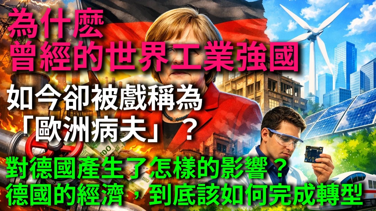 為什麽曾經的世界工業強國，如今卻被戲稱為「歐洲病夫」？能源短缺、科技落後、人口老齡化，這些危機到底對德國產生了怎樣的影響？德國的經濟，到底該如何完成轉型？#經濟#財經#德國#世界經濟