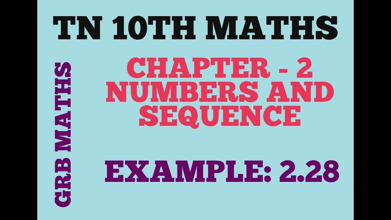 TN 10TH MATHS CHAPTER 2 EXAMPLE 2:28
