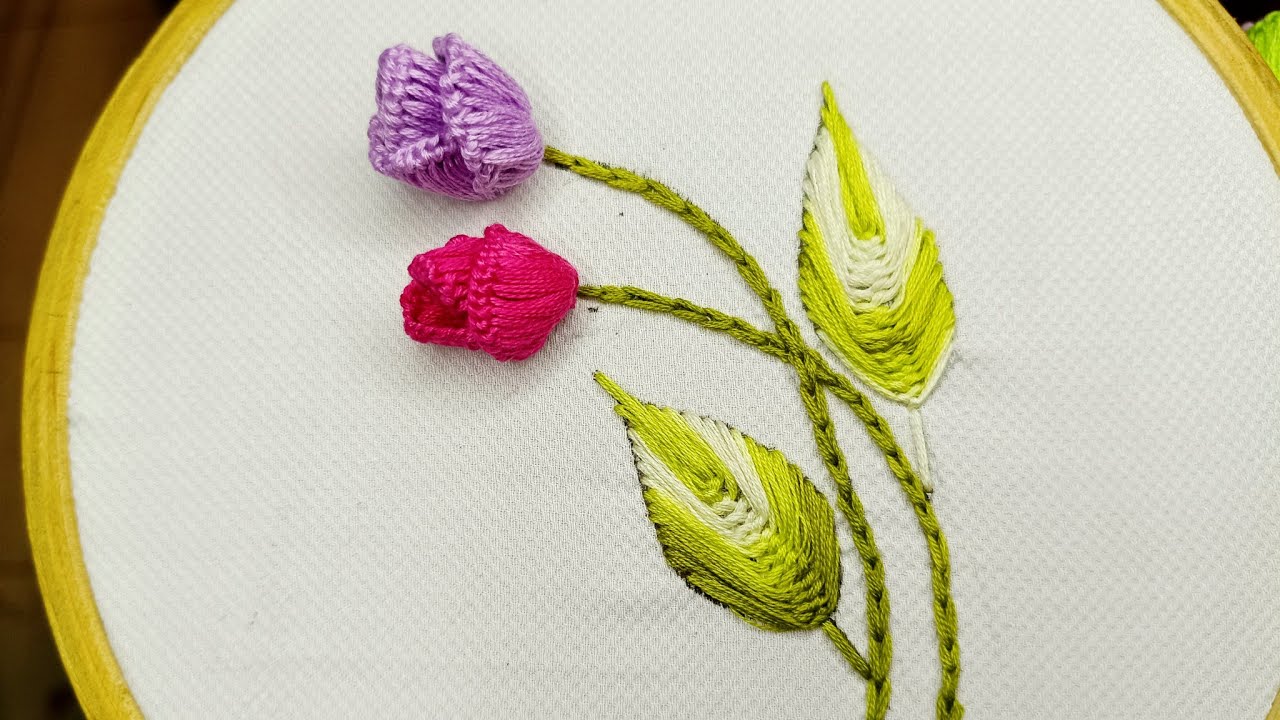 Wow....look at the amazing creations.......Hand embroidery flower made with 3D effect....