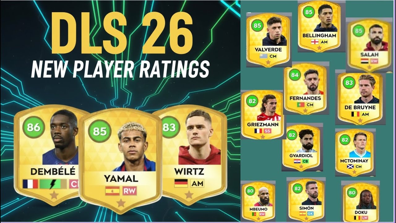 50+ OFFICIAL LEGENDARY PLAYERS RATING IN DLS 26 PART1
