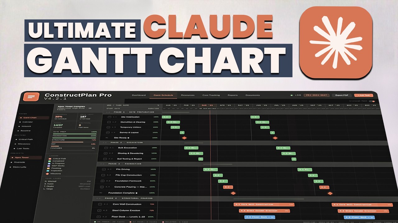 Claude + Excel: Диаграммы Ганта с использованием ИИ — пошаговое руководство