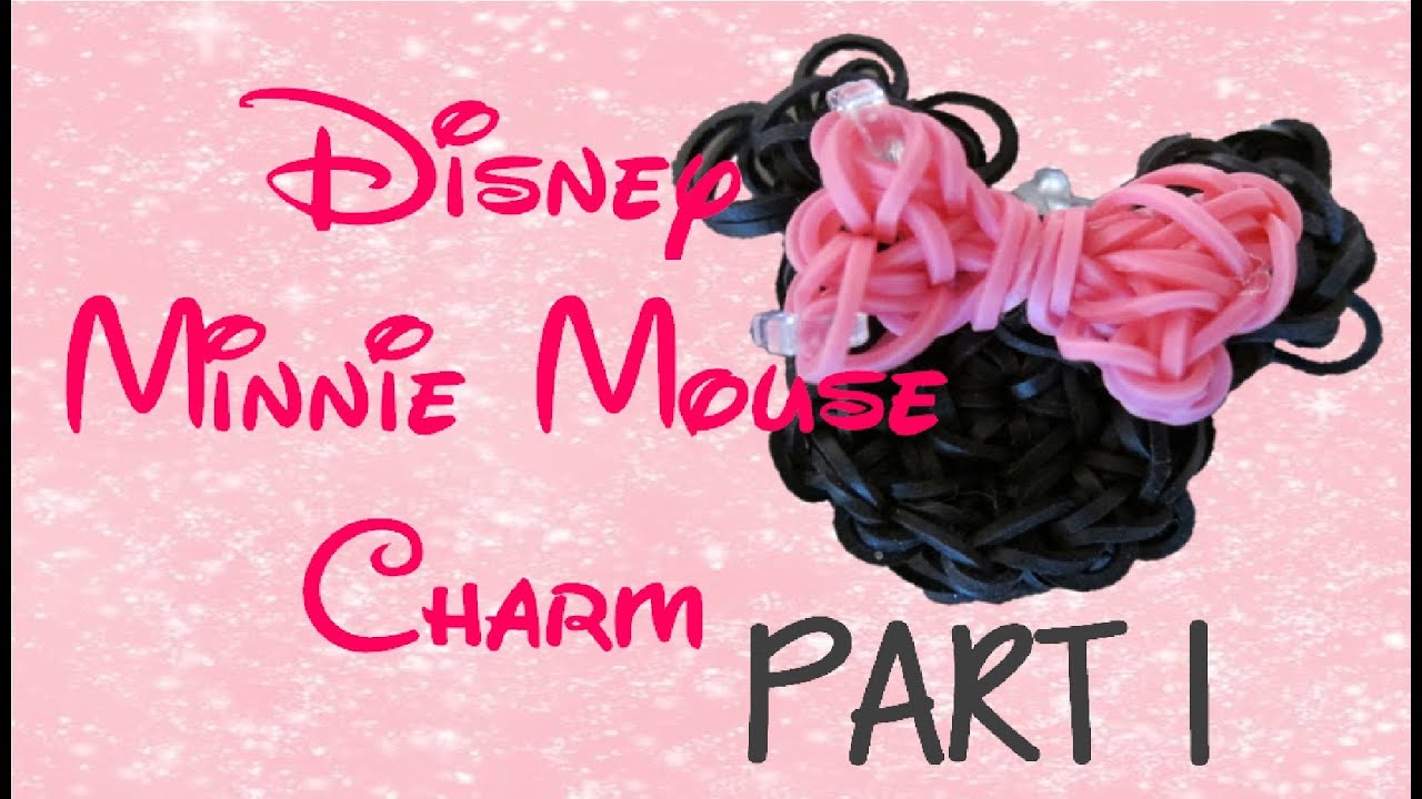 PART 1 Minnie Mouse Rainbow Loom Charm Tutorial