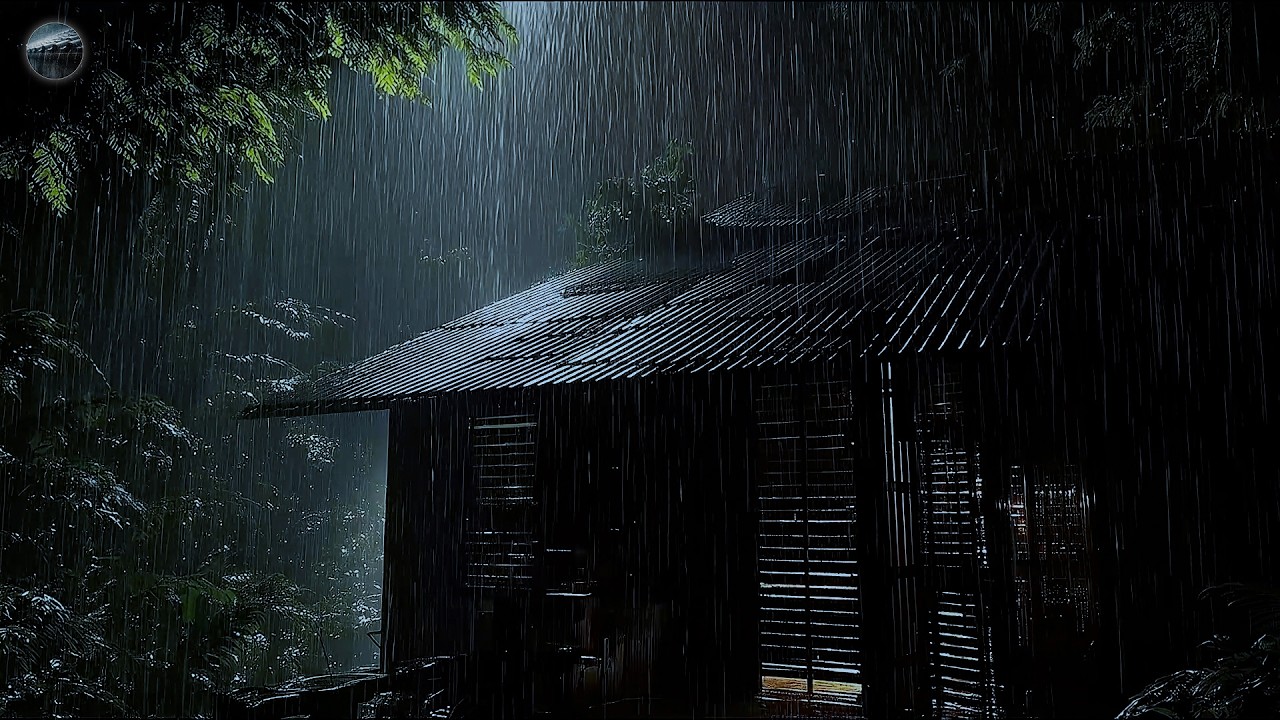 Beat Stress Within 6 Minutes to Sleep Soundly with Rain & Thunderstorm on a Tin Roof at Night ⛈️