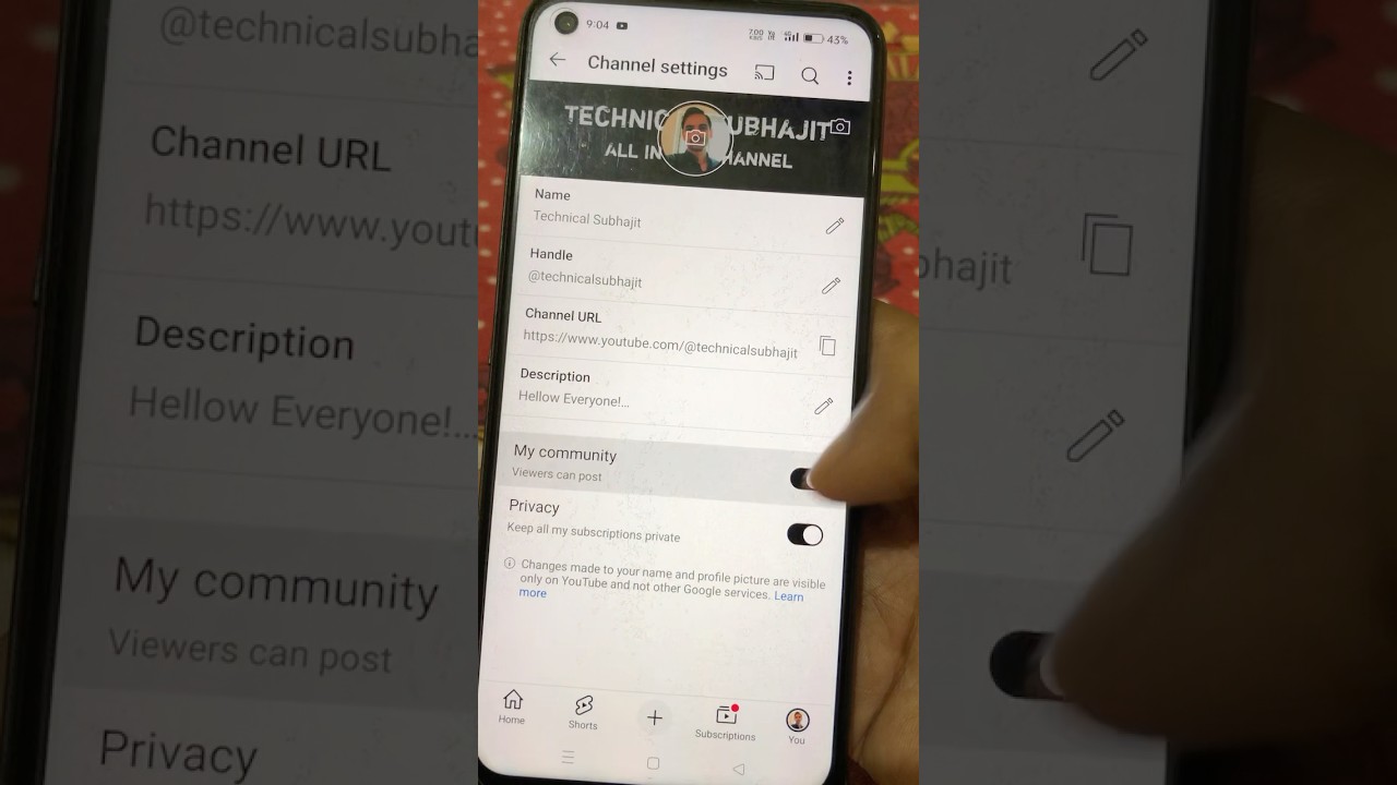 Turn Off My Community On YouTube