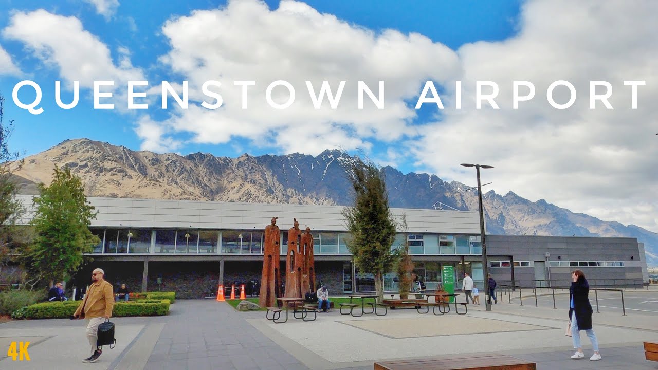 Queenstown Airport New Zealand Walking Tour 4K | South Island New Zealand | Queenstown Lake District