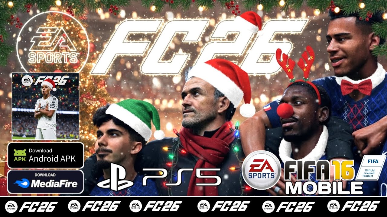💥SAIU!! APK EA FC 26 MOD FIFA 16 MOBILE ESPECIAL DE NATAL | DOWNLOAD MEDIAFIRE 