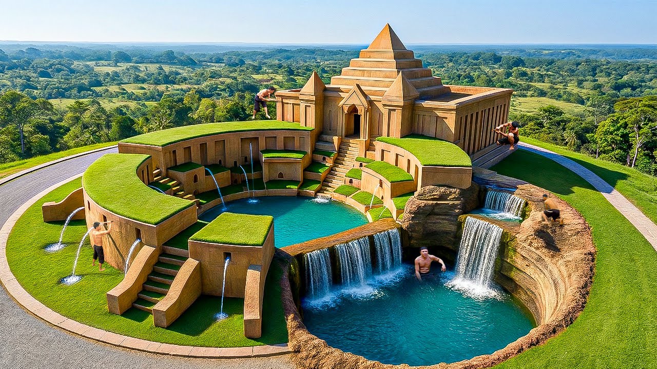 120 Días Construyendo un Santuario de Agua Subterráneo de Lujo con Piscinas de Múltiples Niveles