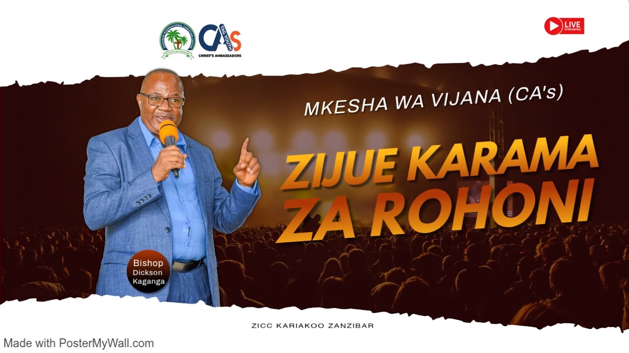 🔴🅻🅸🆅🅴 ZIJUE KARAMA ZA ROHONI | BISHOP DICKSON KAGANGA | ZICC KARIAKOO - ZANZIBAR | 27 FEB 2026