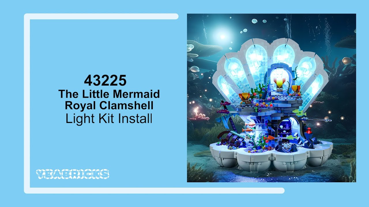Yeabricks Light kit Install in the Lego The Little Mermaid Royal Clamshell 43225