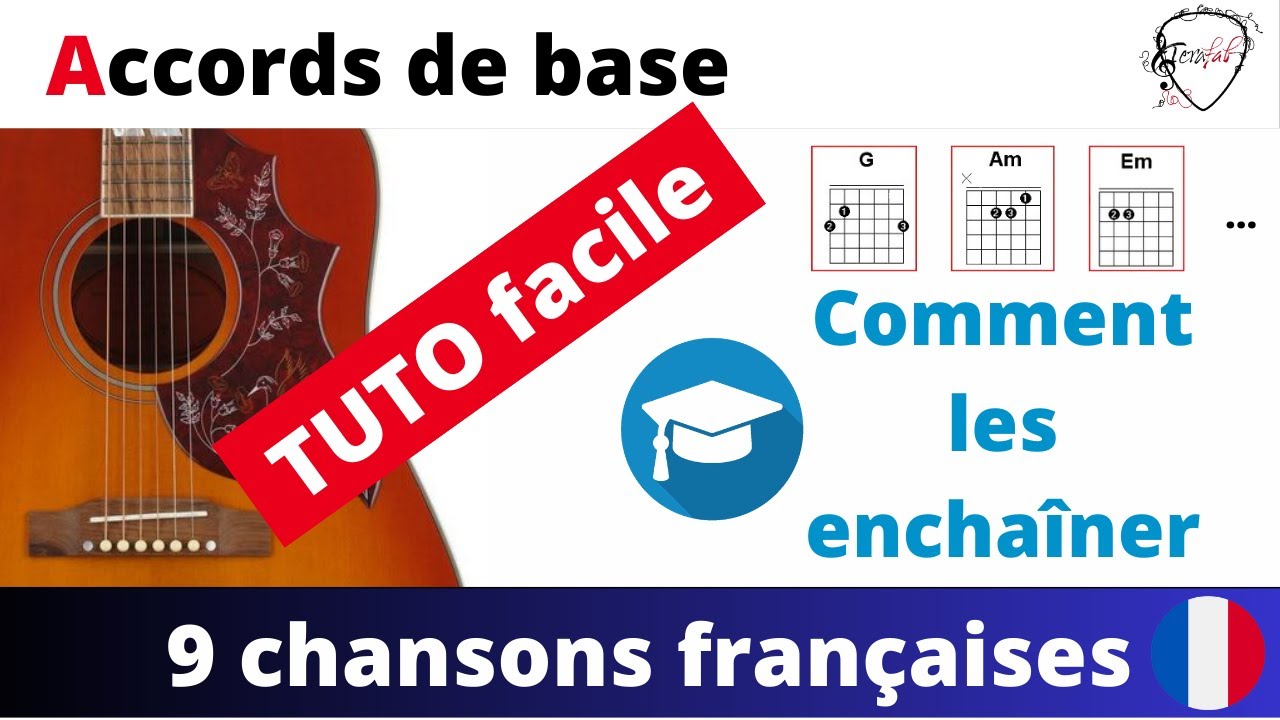 Enchainer les accords de base - 9 chansons françaises [Tuto guitare facile Terafab]