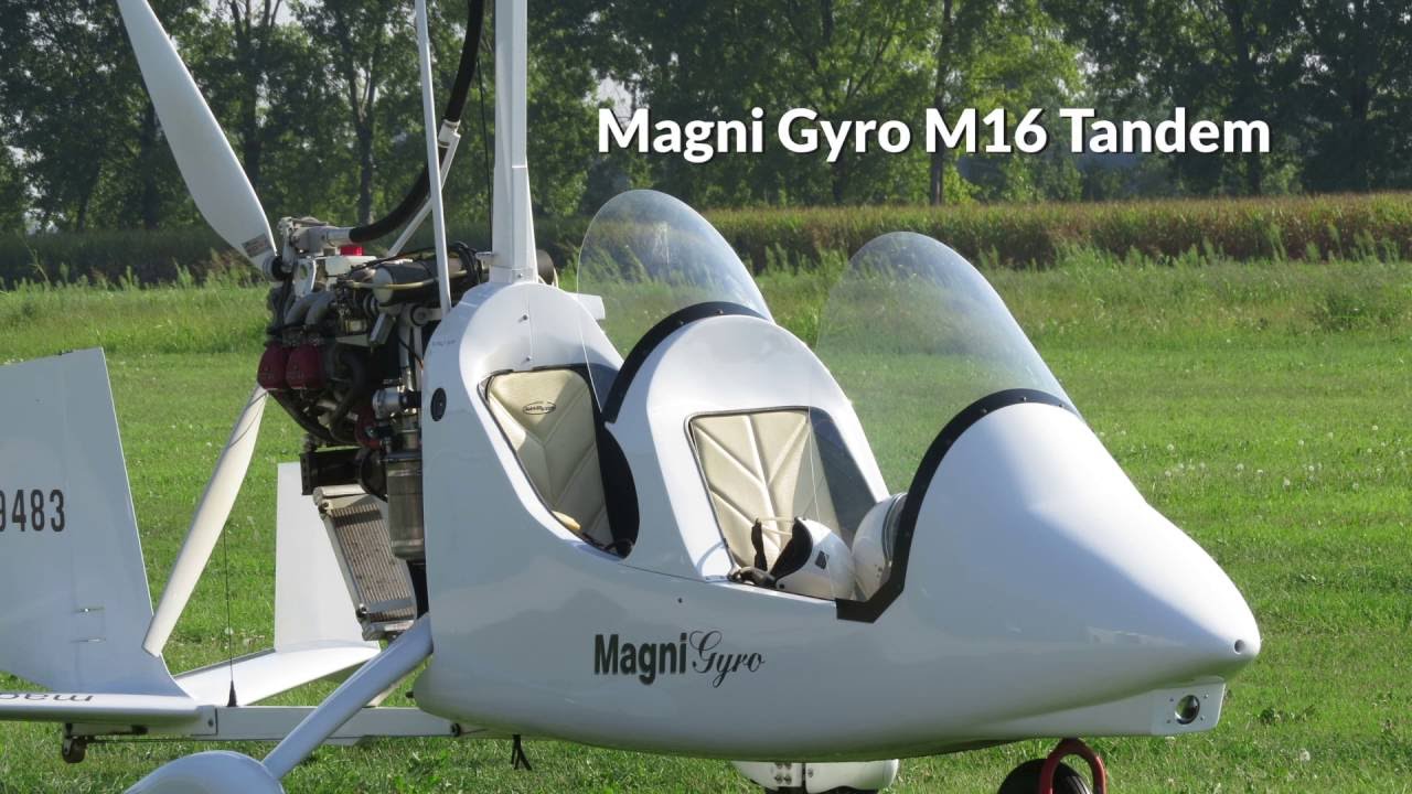 Prova di volo con un autogiro Magni