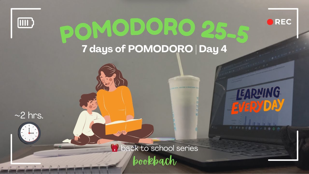 2-hr study with me | 7 days of POMODORO 25-5 ✨ Day 4/7 (no music, library study)