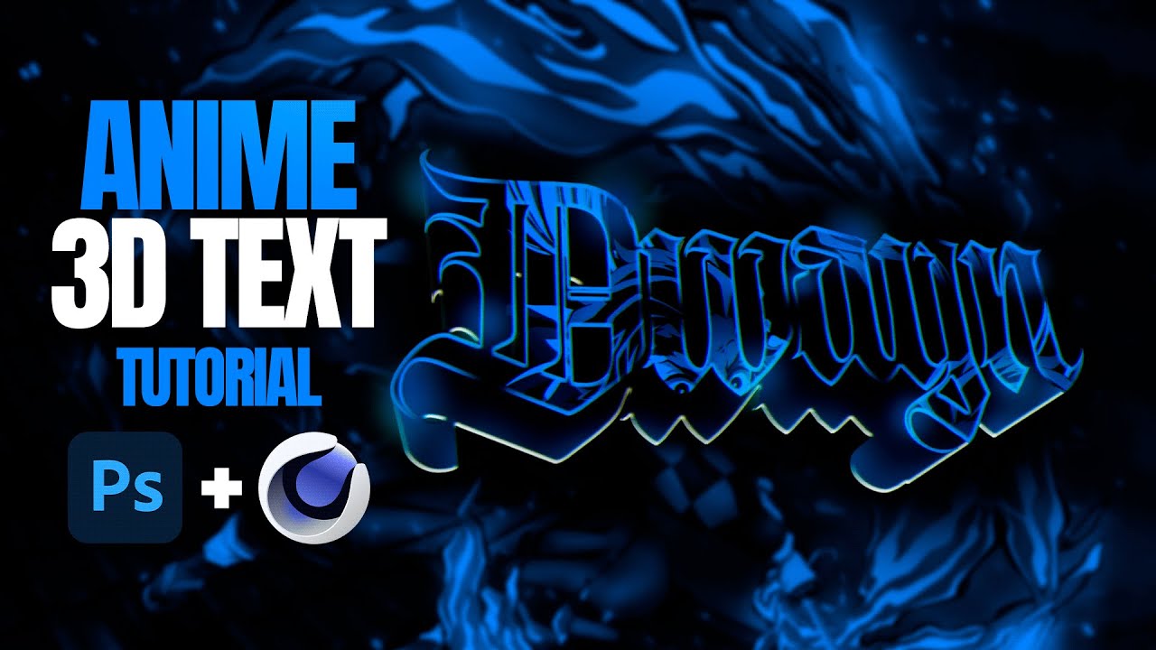 Insane Anime 3D TEXT Tutorial in Photoshop & C4D in 2024! (Anime Header)