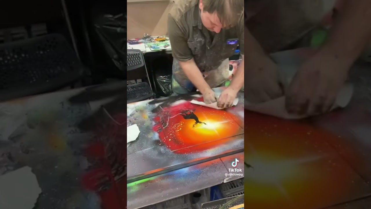 3 Minute spray paint art deer satisfying painting  #shorts #spraypaintart  #painting