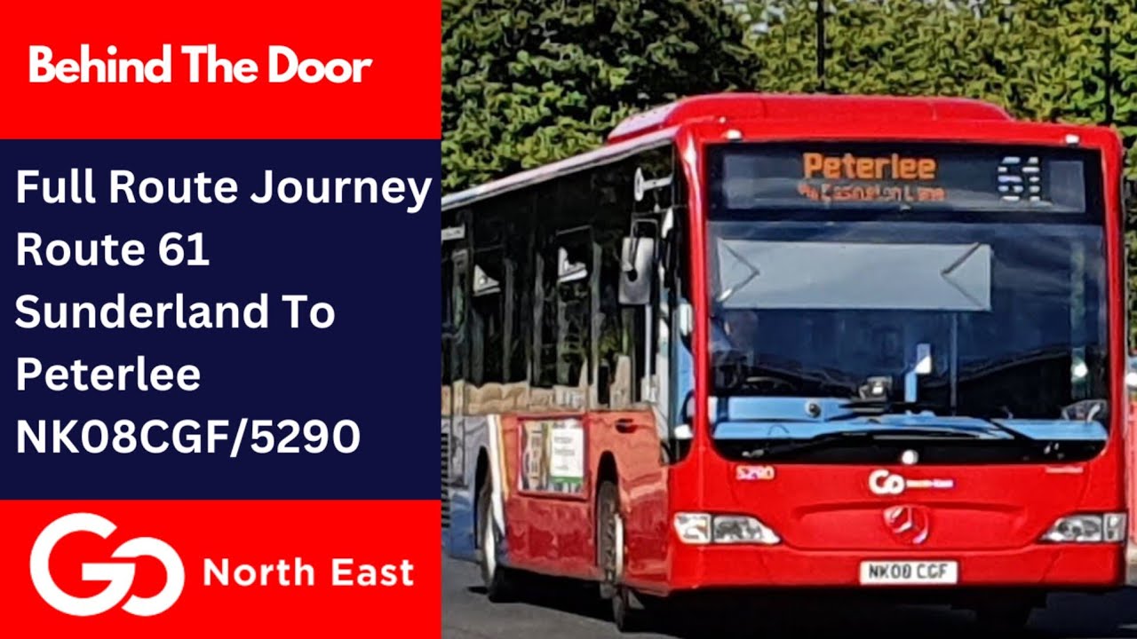 Behind The Door + Full Journey: Route 61 | NK08CGF/5290 - Go North East: Mercedes-Benz Citaro 0530N