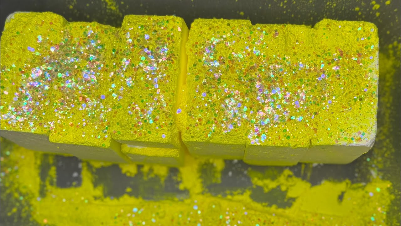 Spring Yellow Crush | Oddly Satisfying | ASMR | Gym Chalk Crushing