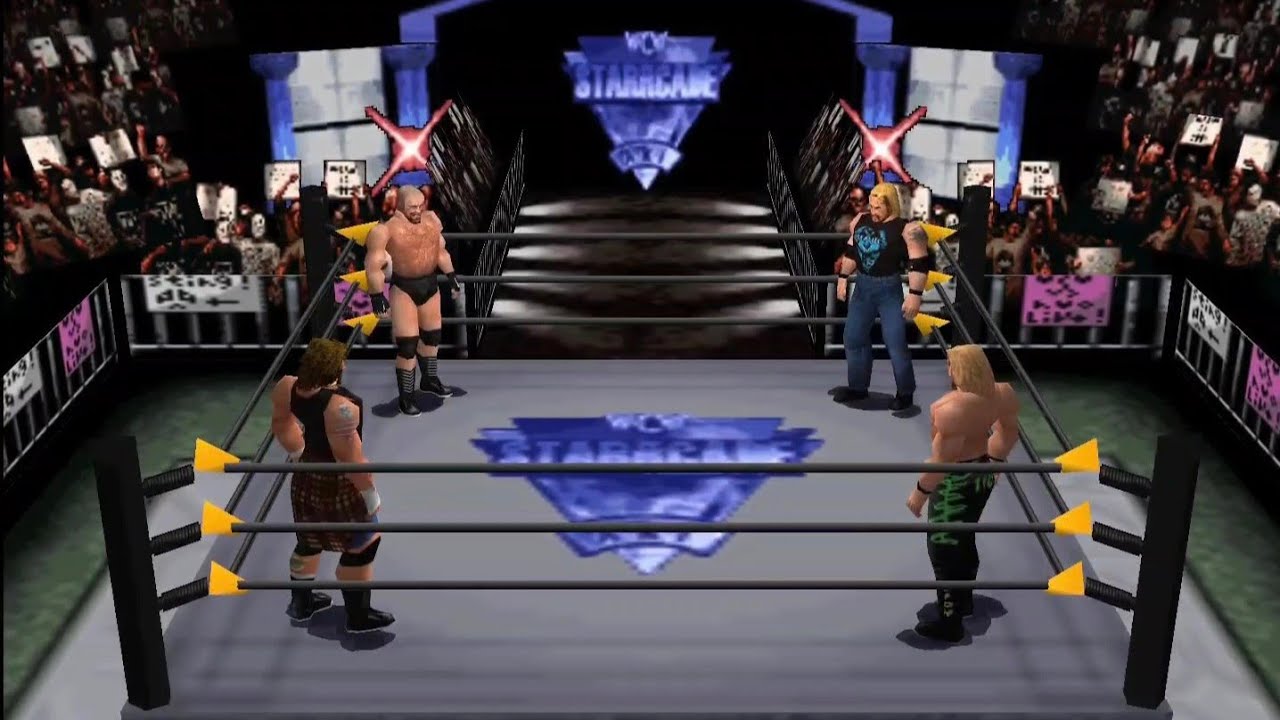N64 WCW VS NWO REVENGE 4 MAN Battle Royal Goldberg vs Raven vs DDP vs Chris Jericho ALL CPU'S 