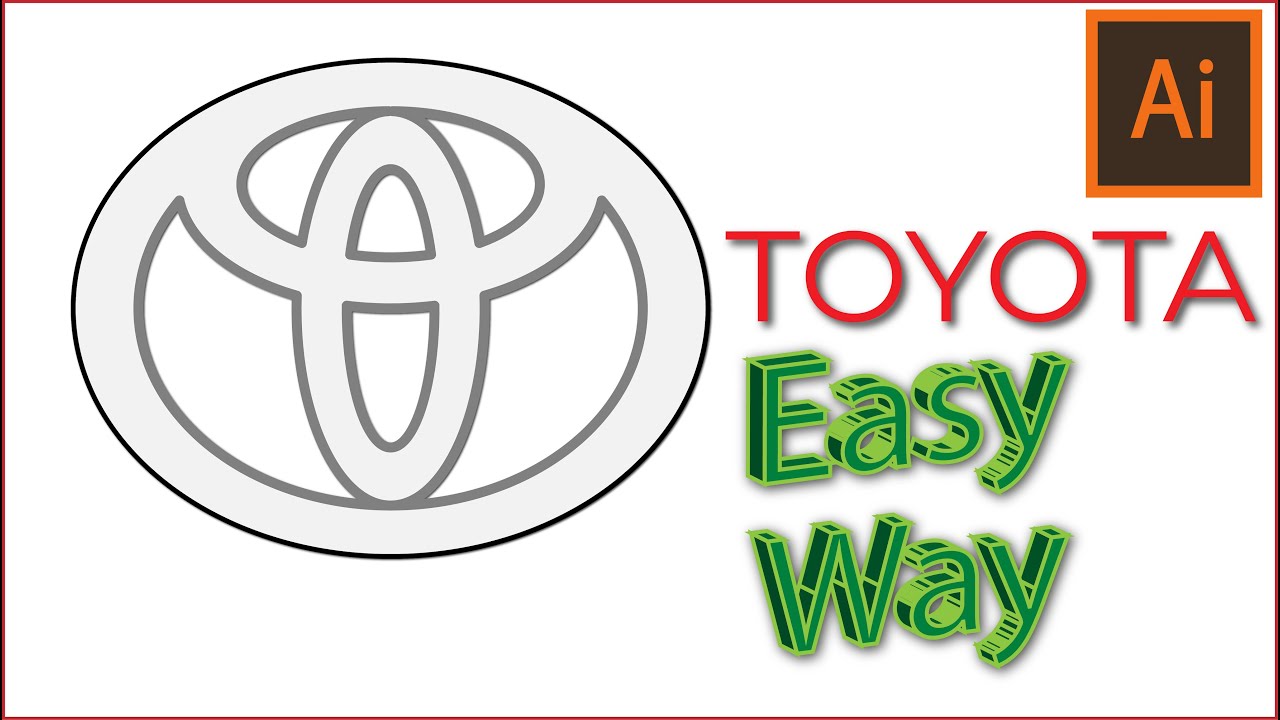 Toyota Logo Design In Adobe Illustrator | Toyota Logo Make In Illustrator | Toyota Logo Create
