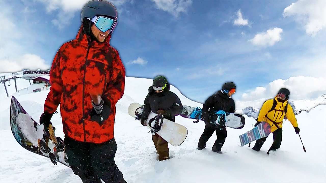 Scaring Snowboarders With Run Over A Big Cliff