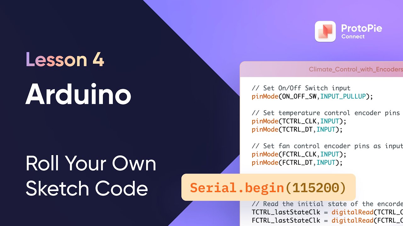 Intro to ProtoPie Connect | 4. How to Use the Arduino Plugin with Sketch Code