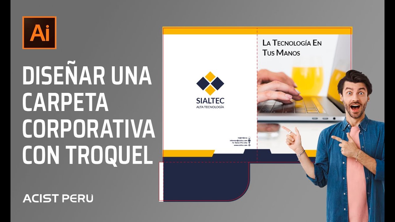 Como diseñar una carpeta corporativa con lineas de troquel en illustrator 2024