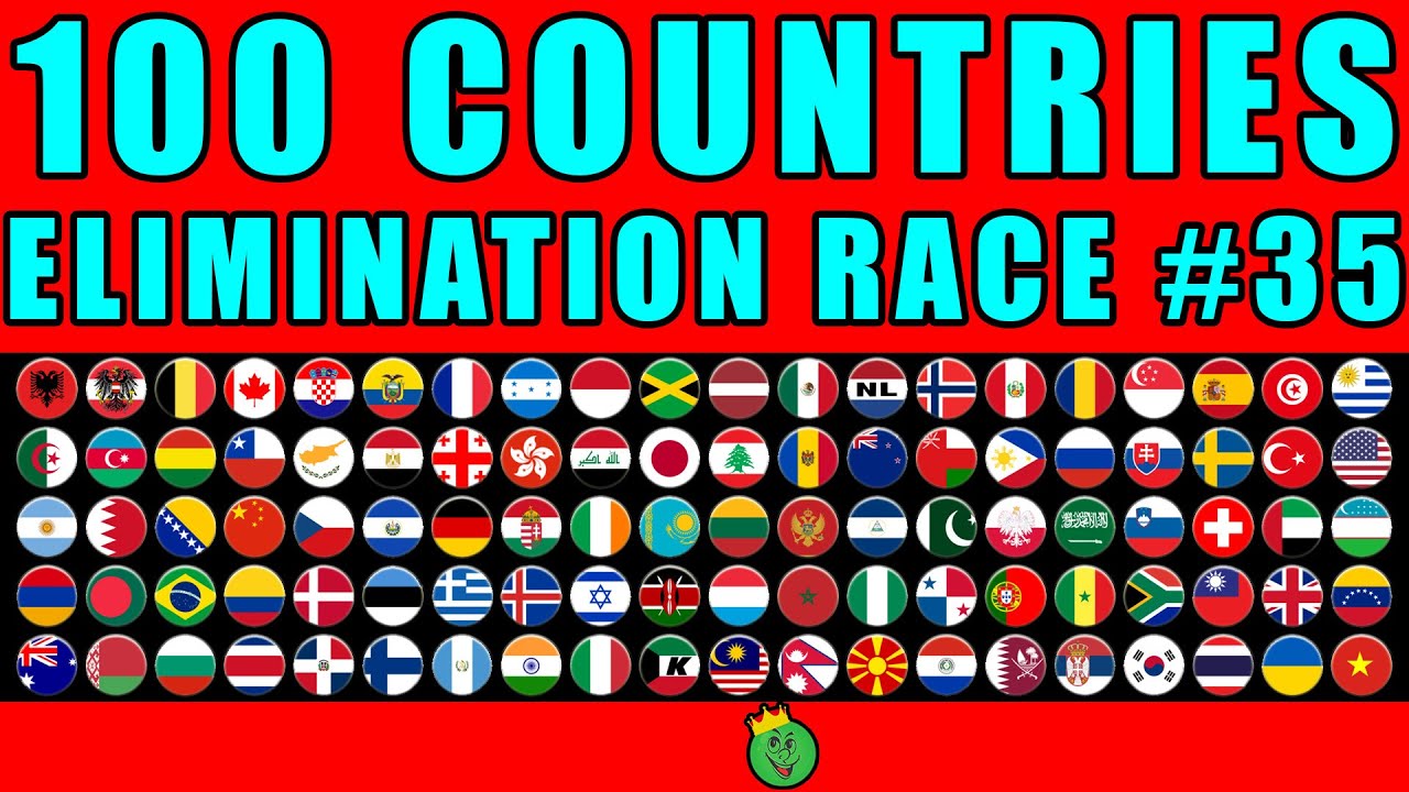 100 Countries Elimination Marble Race in Algodoo #35 \ Marble Race King