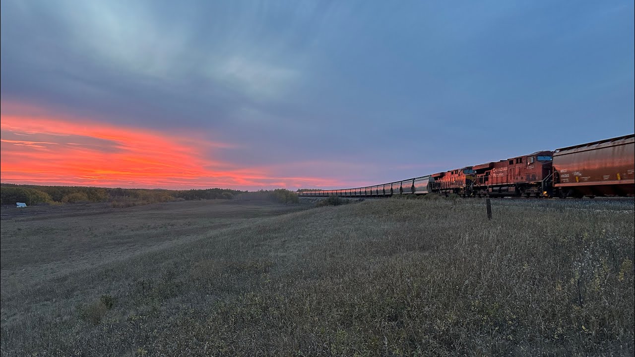 CN Wainwright Sub, CPKC Hardisty Sub around Unity, Saskatchewan - September 25, 2023
