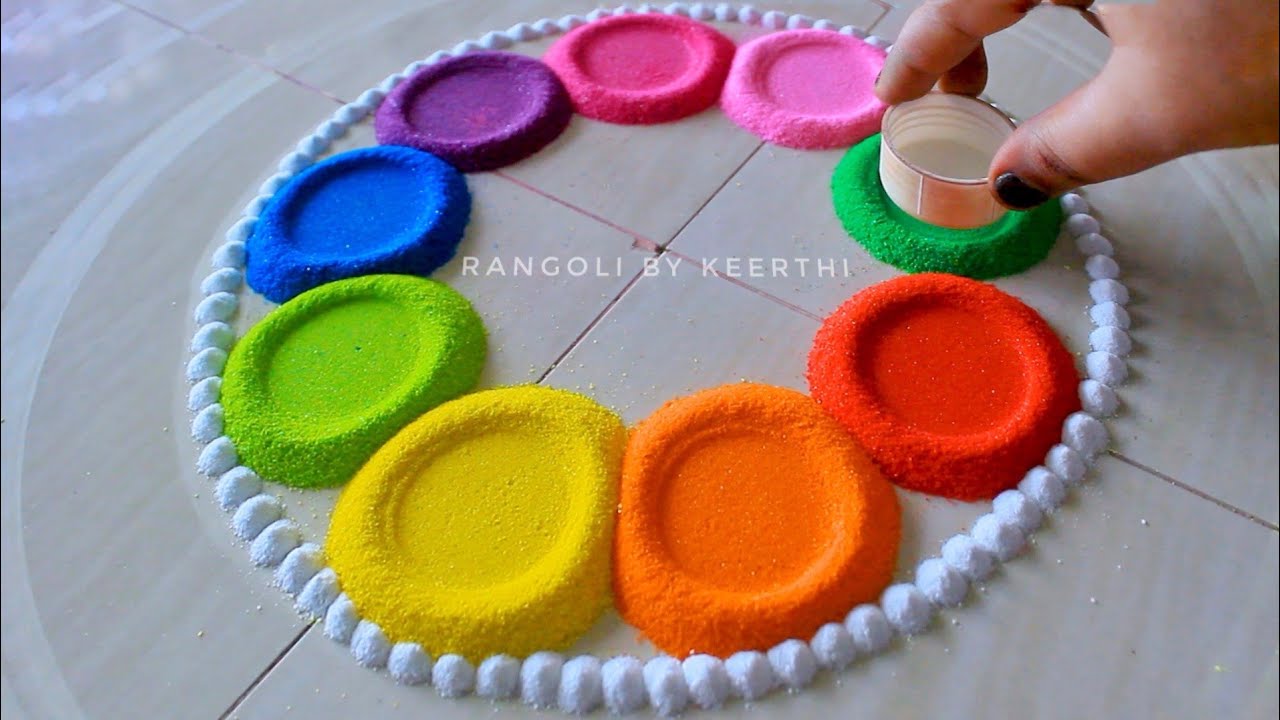 Simple Diwali rangoli design l दिवाली रंगोली डिजाइन l rangoli for diwali l deepavali rangoli designs