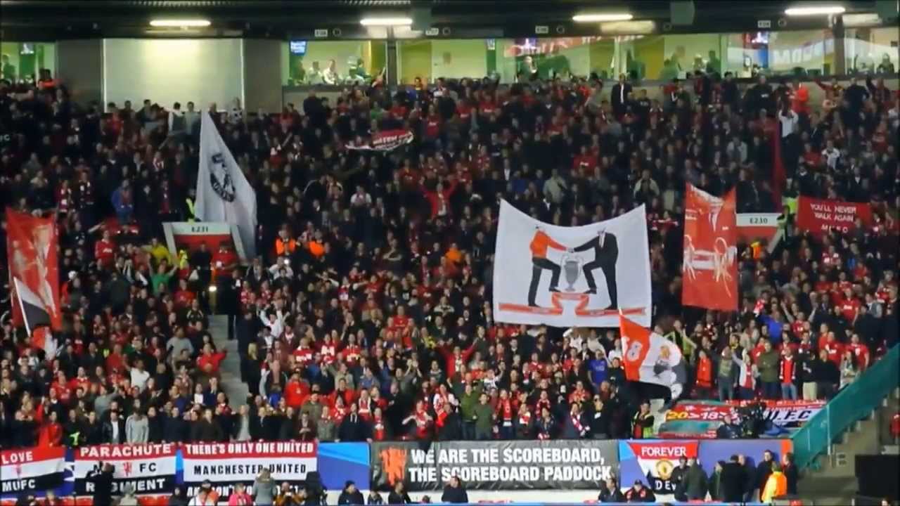 Manchester United fans at Old Trafford (SINGING SECTION)