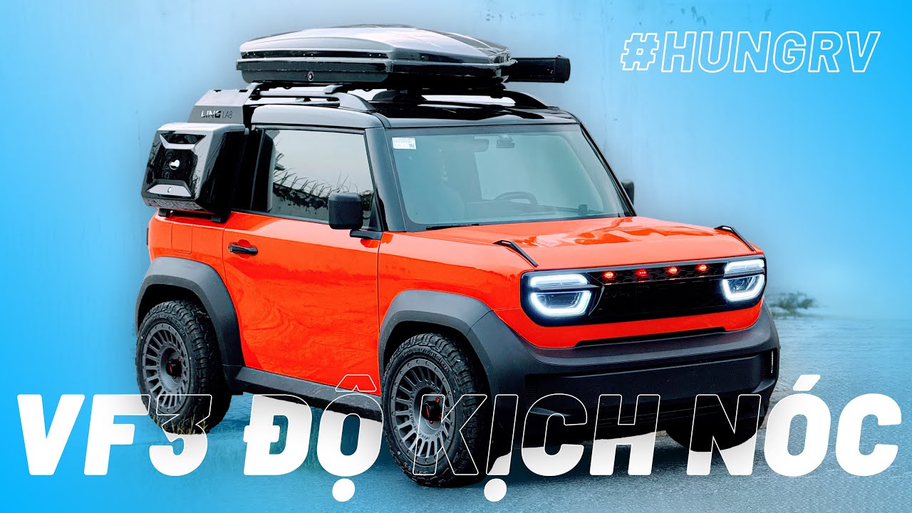 Vinfast VF3 Độ Offroad 150 Triệu - Mâm Lốp AT, Đèn Demi, Màn Hình, Cốp Nóc Phi Thuyền Full Option!