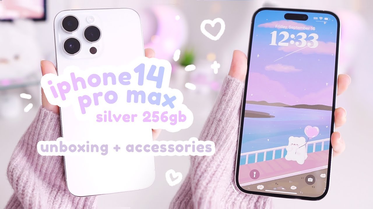 Распаковка iPhone 14 Pro Max Silver 256 ГБ 💗🫧 | Милые и эстетичные аксессуары для чехлов ⭐️