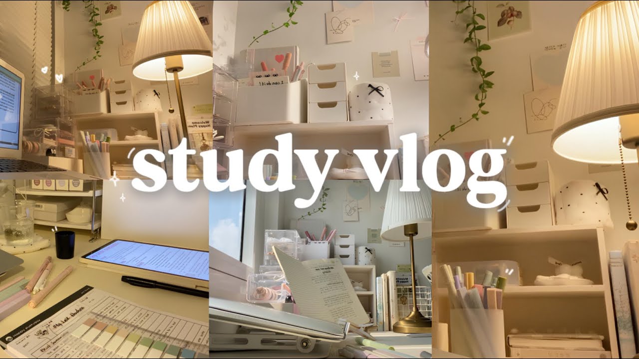 STUDY VLOG |  lots of studying, daily planner, study productive ˚ ༘ ೀ.˚⏰