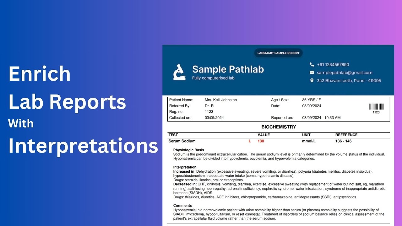 Enrich lab reports with Inbuilt Interpretations - Best pathology Lab software [Labsmart]