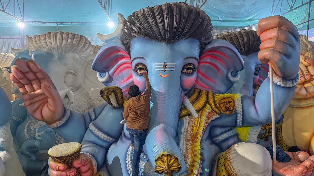 Big Ganesh Making | Ganpati Colour Painting by Jai SinghKalakar | Ganesh Aagman For Ganesh Chaturthi