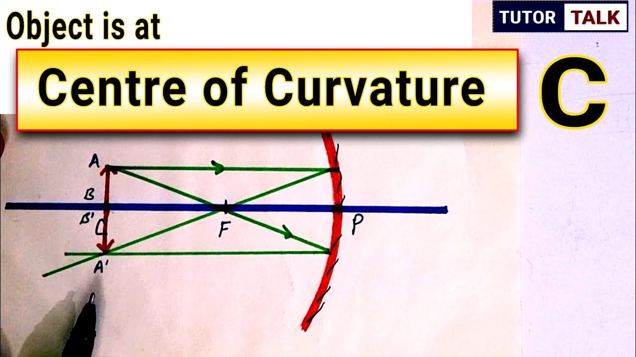 Ray diagram- Concave Mirror | When  object is at the Centre of Curvature | Image formation