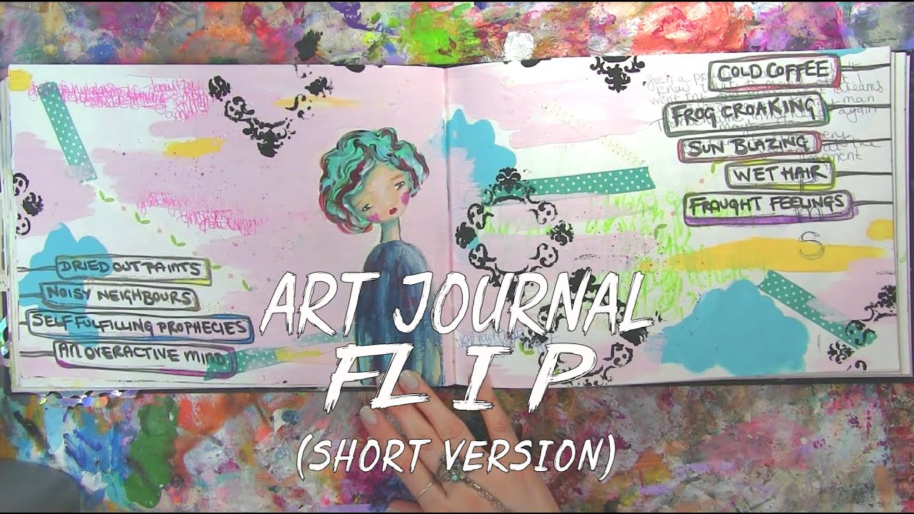 ⭐️ Art Journal Flip ⭐️ Quick Tour of My Outside Studio Art Journal | Jennibellie