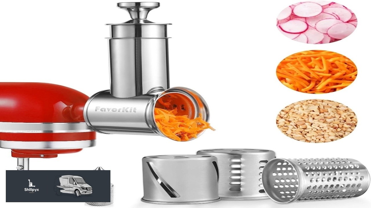 Large Stainless Steel Slicer Shredder Attachment for KitchenAid Mixers Dishwasher Safe