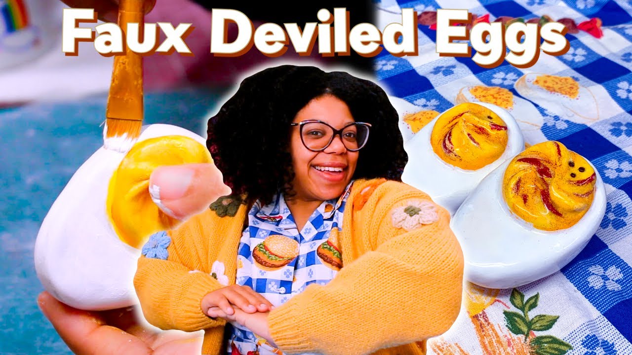 Making Faux Deviled Egg Salt n Pepper Shakers