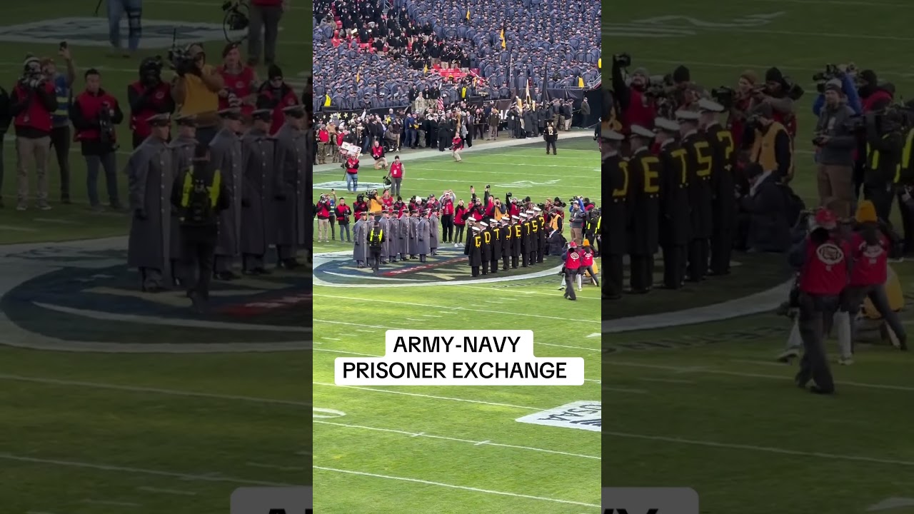 Army-Navy Prisoner Exchange 😳 #armyfootball #navyfootball