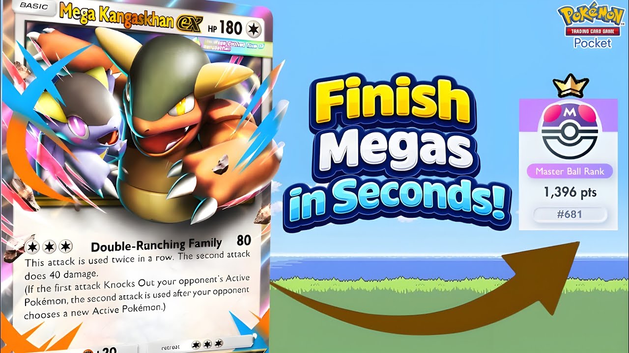 TOP 600!! 240 DAMAGE Mega Kangaskhan is UNDEFEATABLE | Pokemon TCG Pocket
