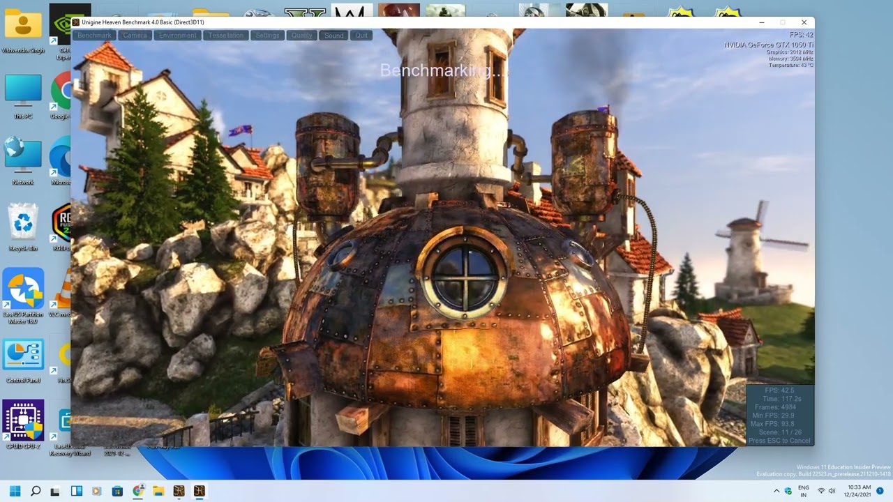UNIGINE HEAVEN BENCHMARK TEST AMD R5 5600X + GTX 1050 TI+ 16 GB DDR4 3200 MHZ
