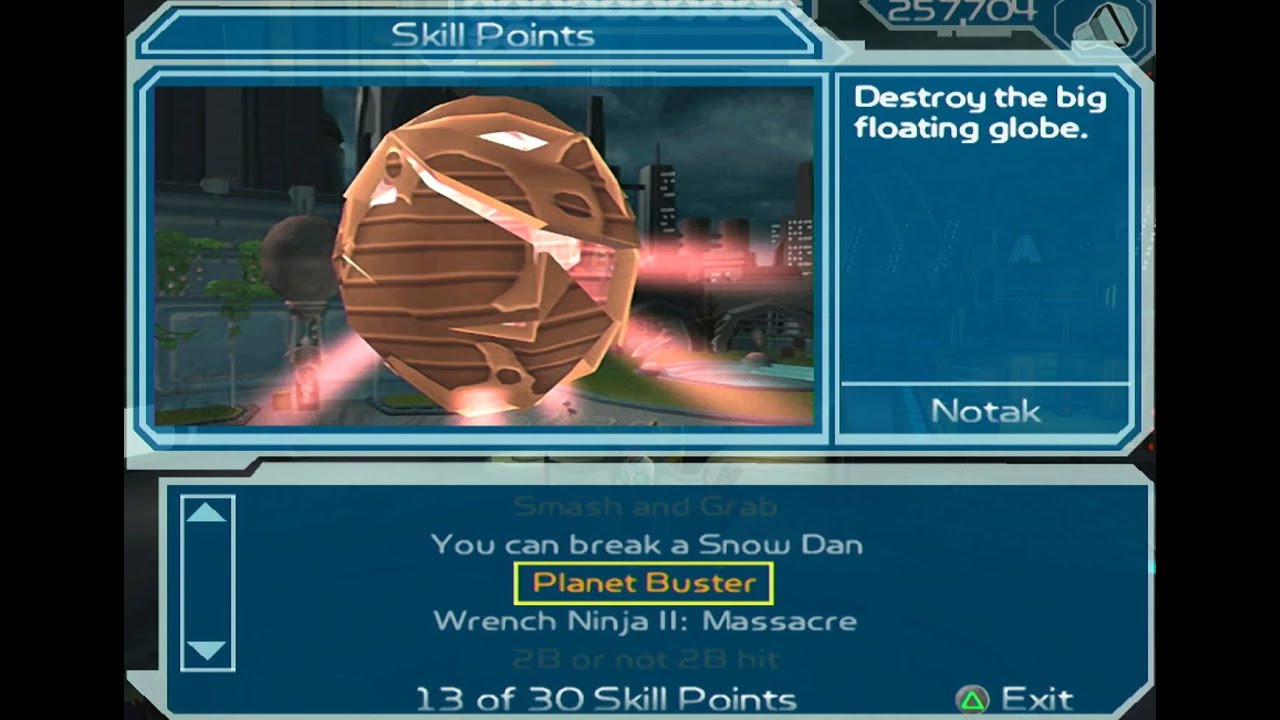 Ratchet and Clank 2 Going Commando Skill Point Planet Notak Planet Buster
