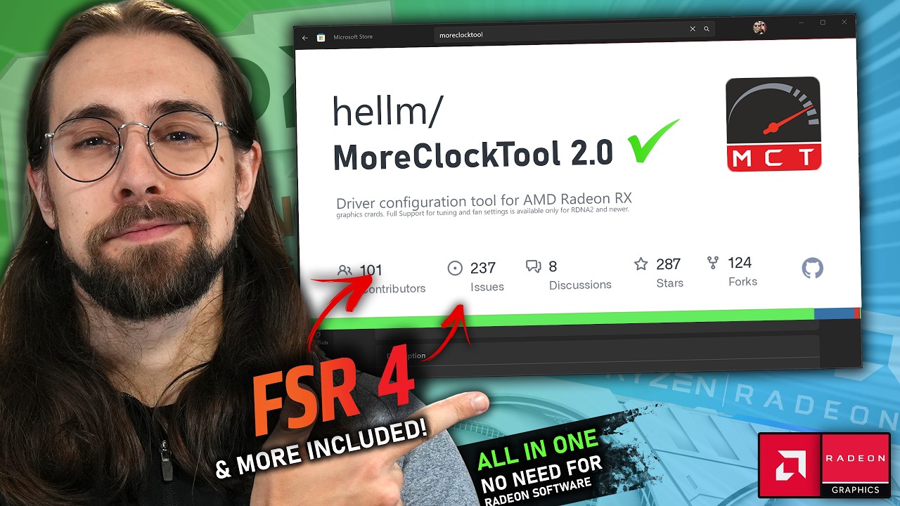 MoreClockTool 2.0 is FREE!! AMD Adrenalin settings like FSR4 Injection, Overclocking & more!