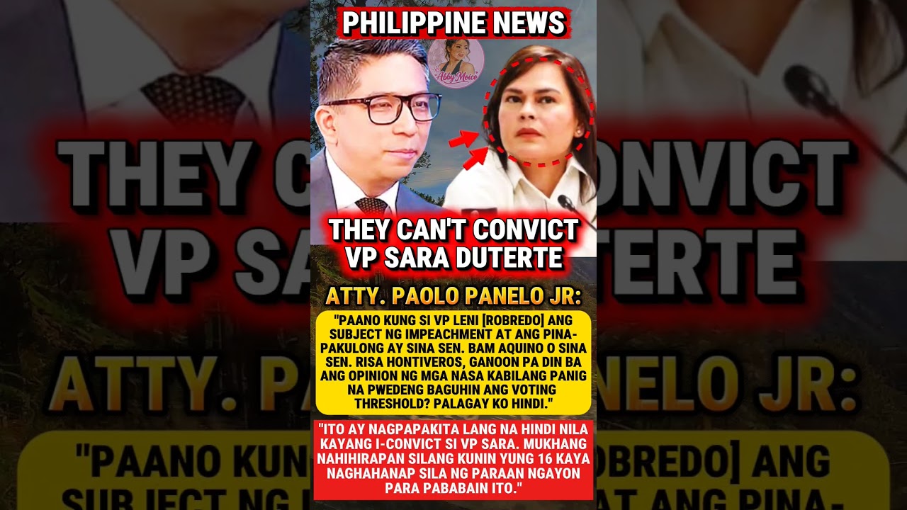 PAOLO PANELO JR.: THEY CAN'T CONVICT VP SARA DUTERTE #shorts